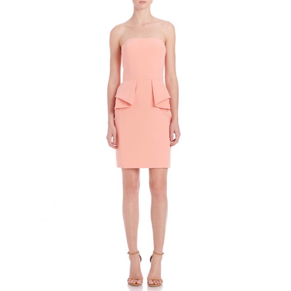 Aidan Mattox Strapless Pink Peplum Cocktail Dress